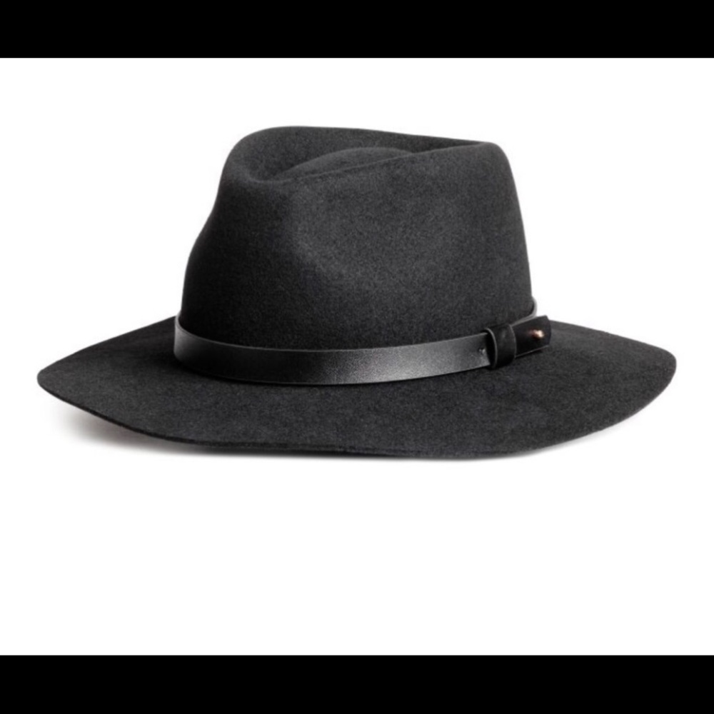 New H&M Black Wool/Felt Hat Fedora
